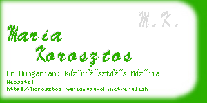 maria korosztos business card